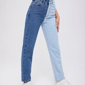 NWOT color blocking jeans